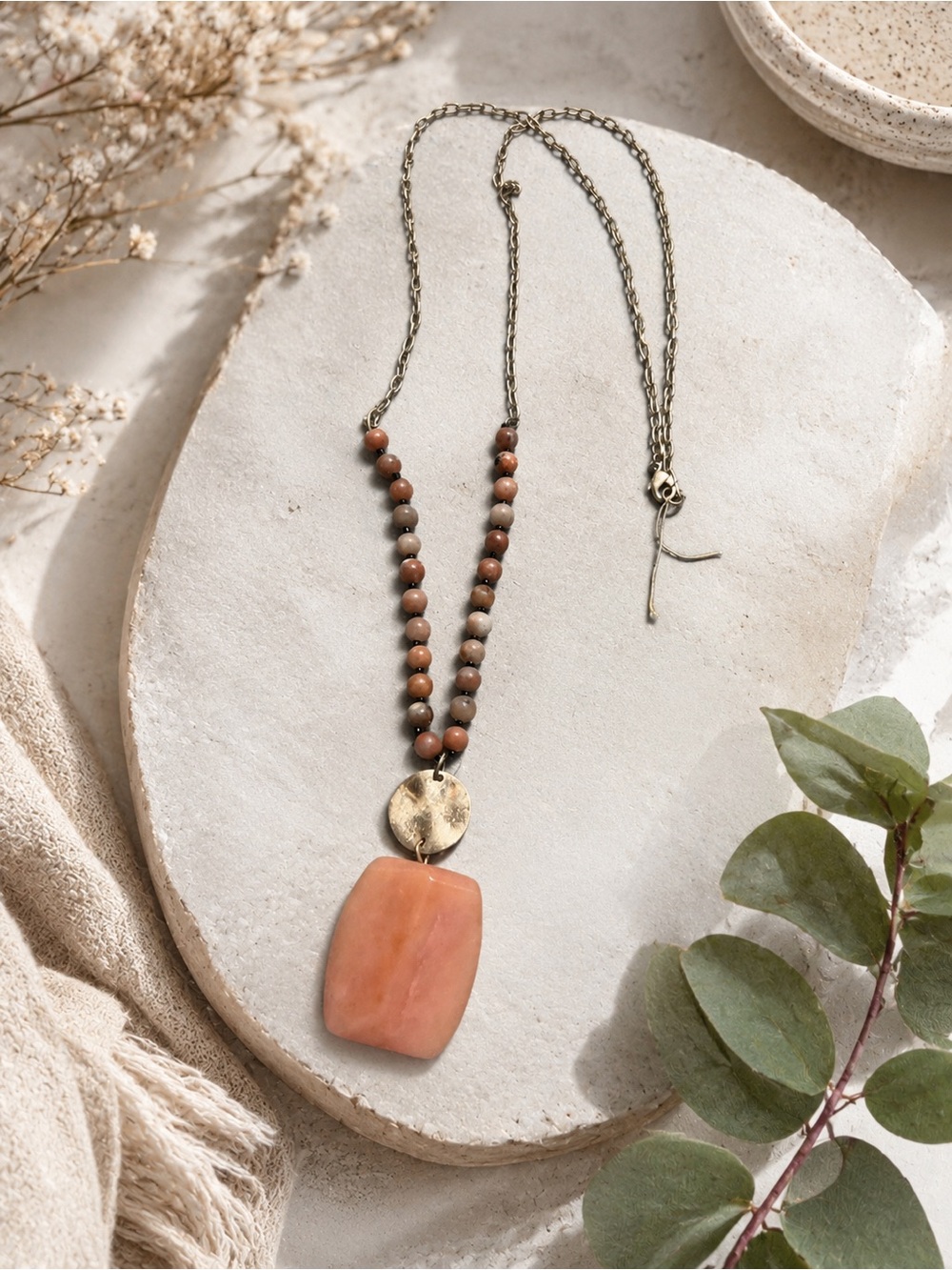 J.Jill Garden Daydream stone Pendant with beads